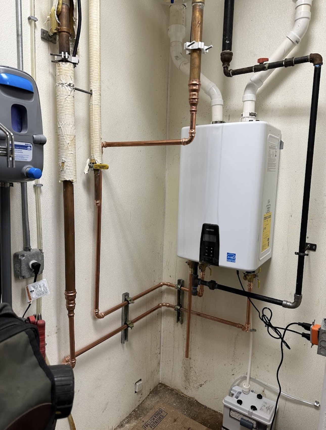 Tankless water heater installation